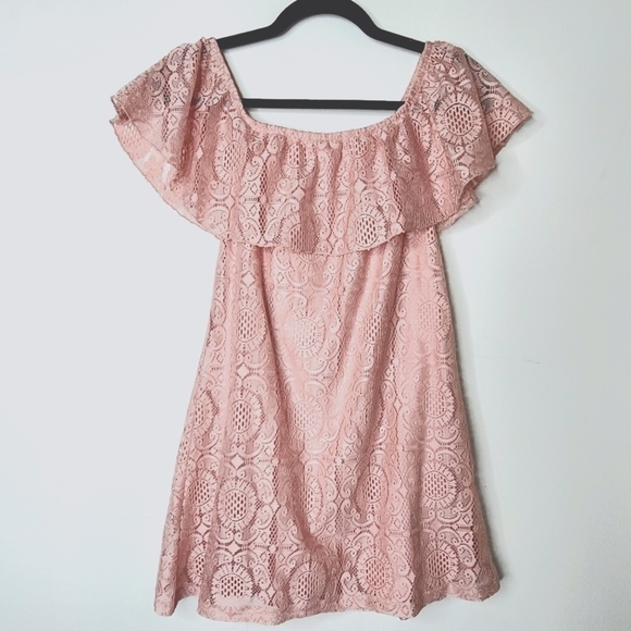 ARDENE BLUSH PINK LACE MINI DRESSSIZE XS - Picture 4 of 5
